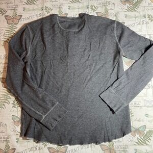 Vince Men's Gray Long Sleeve Henley Thermal Shirt M/M Cotton Button Up Casual